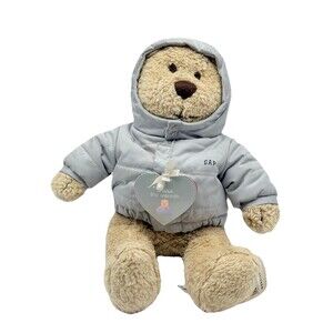 Baby Gap Brannan Baby Bear In Gray Winter Jacket Limited Edition 14” Plush Toy
